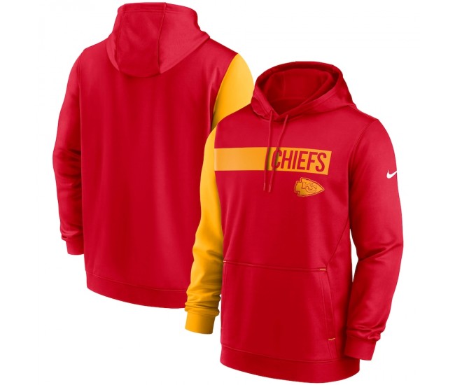 Kansas City Chiefs Men's Nike Red/Gold Colorblock Performance Pullover Hoodie