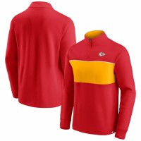 Kansas City Chiefs Men's Fanatics Branded Red/Gold Block Party Quarter-Zip Jacket