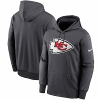 Kansas City Chiefs Men's Nike Heathered Charcoal Primary Logo Therma Pullover Hoodie
