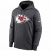 Kansas City Chiefs Men's Nike Heathered Charcoal Primary Logo Therma Pullover Hoodie