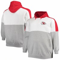 Kansas City Chiefs Men's Red/Heathered Gray Big & Tall Team Logo Pullover Hoodie