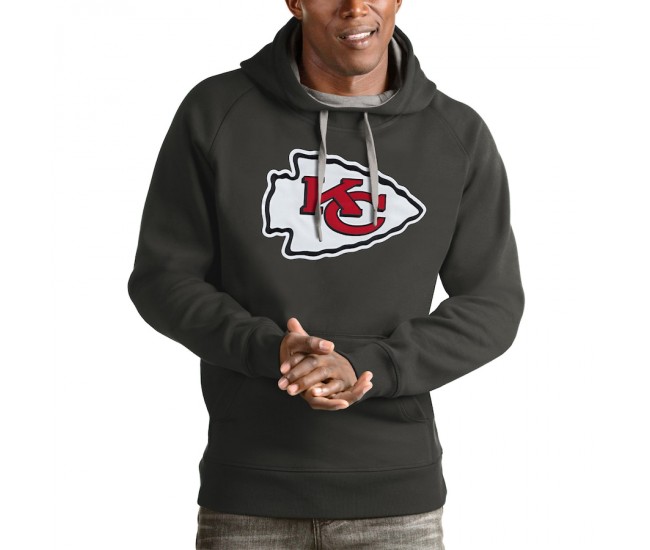 Kansas City Chiefs Men's Antigua Charcoal Victory Pullover Hoodie