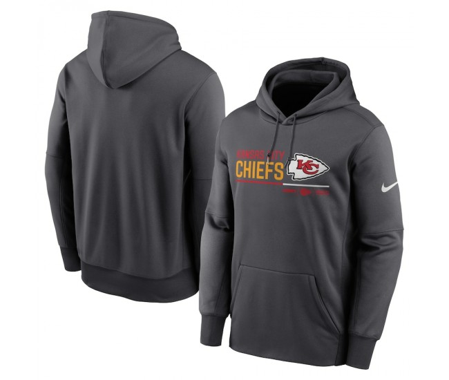 Kansas City Chiefs Men's Nike Anthracite Prime Logo Name Split Pullover Hoodie