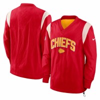 Kansas City Chiefs Men's Nike Red Sideline Athletic Stack V-Neck Pullover Windshirt