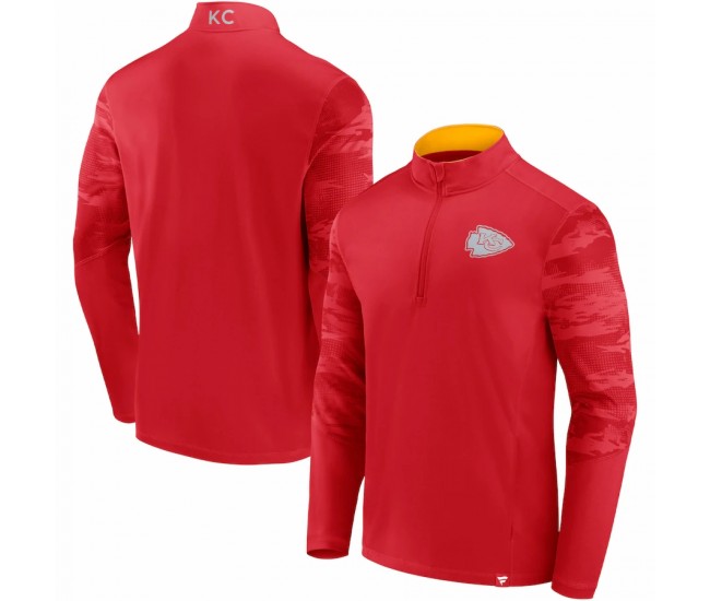 Kansas City Chiefs Men's Fanatics Branded Red Ringer Quarter-Zip Jacket