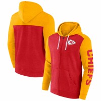 Kansas City Chiefs Men's Fanatics Branded Heather Red Down and Distance Full-Zip Hoodie