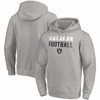 Las Vegas Raiders Men's Fanatics Branded Heather Gray Fade Out Fitted Pullover Hoodie