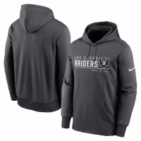 Las Vegas Raiders Men's Nike Anthracite Prime Logo Name Split Pullover Hoodie