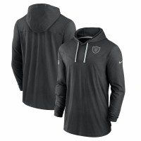 Las Vegas Raiders Men's Nike Black Sideline Pop Performance Pullover Long Sleeve Hoodie T-Shirt