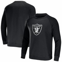 Las Vegas Raiders Men's NFL x Darius Rucker Collection by Fanatics Black Raglan Fleece Pullover Sweatshirt