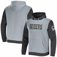 Las Vegas Raiders Men's NFL x Darius Rucker Collection by Fanatics Gray/Charcoal Colorblock Pullover Hoodie