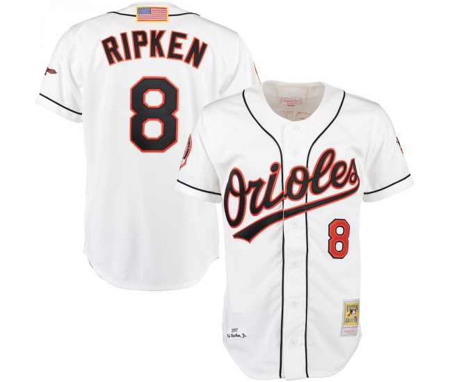 Baltimore Orioles Cal Ripken Men's Mitchell & Ness White Home Authentic Jersey
