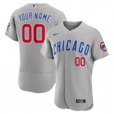 Chicago Cubs Men's Nike Gray Road Authentic Custom Jersey