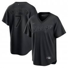 Chicago White Sox Tim Anderson Men's Nike Black Pitch Black Fashion Replica Player Jersey