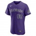 Colorado Rockies Men's Nike Purple Alternate Authentic Custom Jersey