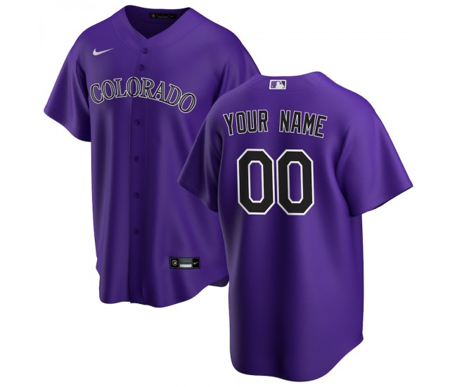 Colorado Rockies Men's Nike Purple Alternate Replica Custom Jersey
