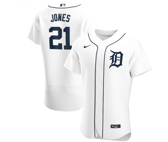 Detroit Tigers Jacoby Jones Men's Nike White Home Authentic Player Jersey