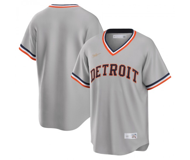 Detroit Tigers Men's Nike Gray Road Cooperstown Collection Team Jersey