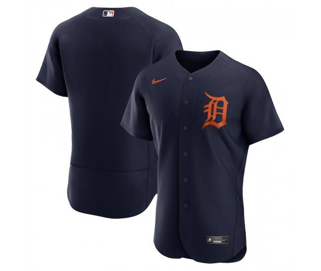 Detroit Tigers Men's Nike Navy Alternate Authentic Logo Team Jersey