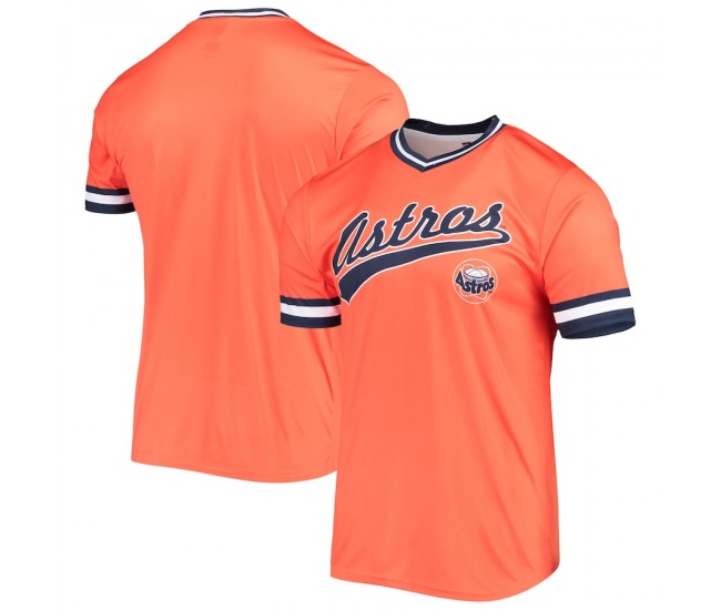 Men's Houston Astros Stitches Orange/Navy Cooperstown Collection V-Neck Team Color Jersey
