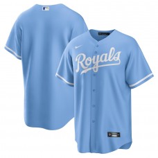 Kansas City Royals Men's Nike Light Blue Alternate Replica Team Logo Jersey