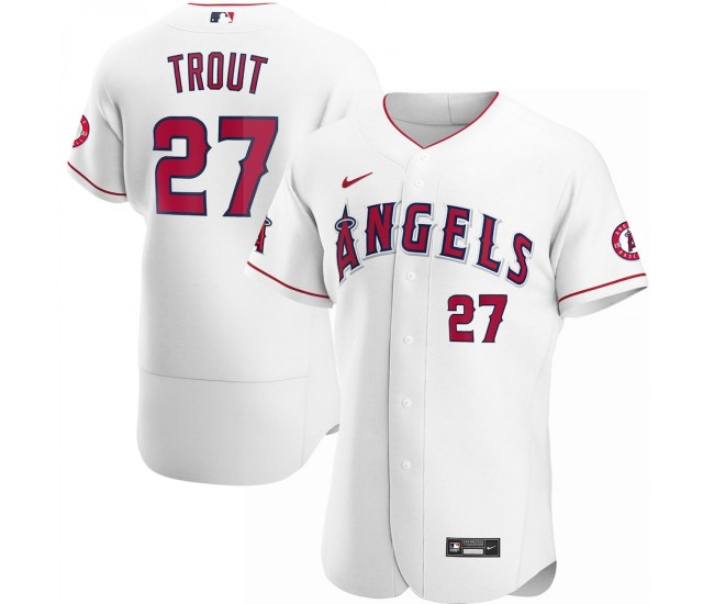 Los Angeles Angels Mike Trout Men's Nike White Home Authentic Player Jersey