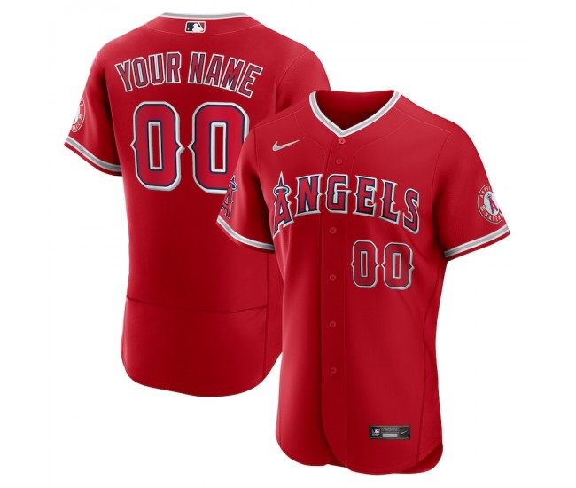 Los Angeles Angels Men's Nike Scarlet Alternate Authentic Custom Jersey