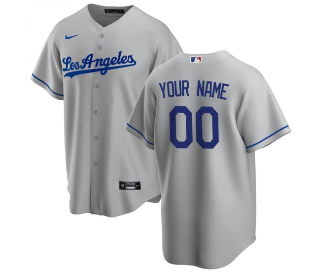 Los Angeles Dodgers Men's Nike Gray Road Replica Custom Jersey