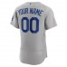  Los Angeles Dodgers Men's Nike Gray Alternate Authentic Custom Patch Jersey
