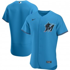 Miami Marlins Men's Nike Blue Alternate Authentic Team Jersey