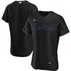 Miami Marlins Men's Nike Black Alternate Authentic Team Jersey