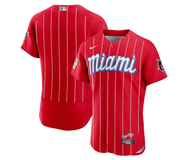 Miami Marlins Men's Nike Red City Connect Authentic Jersey