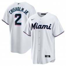 Miami Marlins Jazz Chisholm Jr. Men's Nike White Home Replica Player Jersey