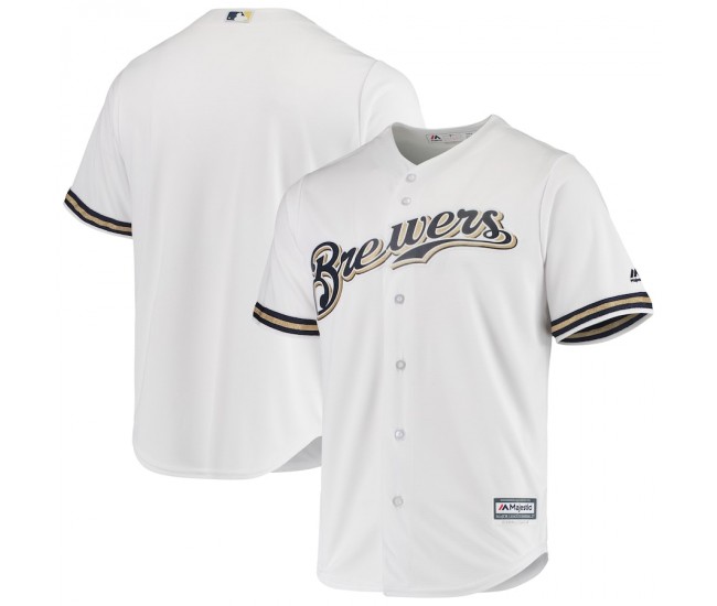 Men's Milwaukee Brewers Majestic White Home Official Cool Base Jersey
