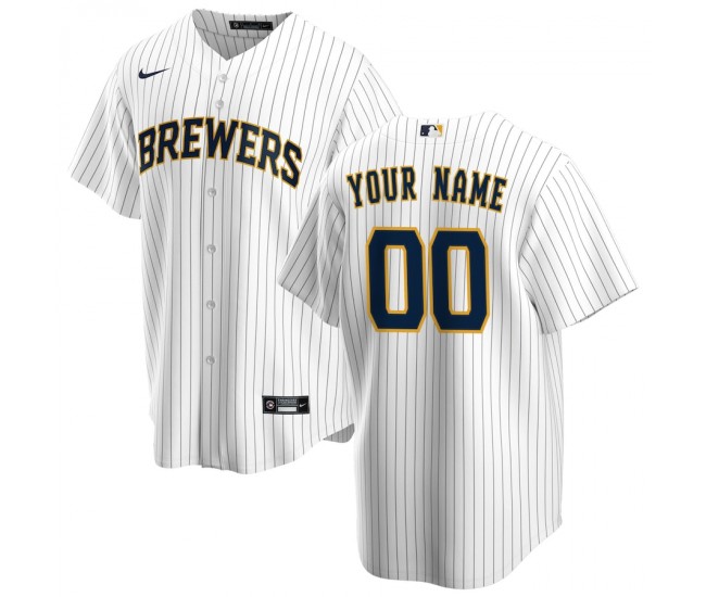 Milwaukee Brewers Men's Nike White Alternate Replica Custom Jersey