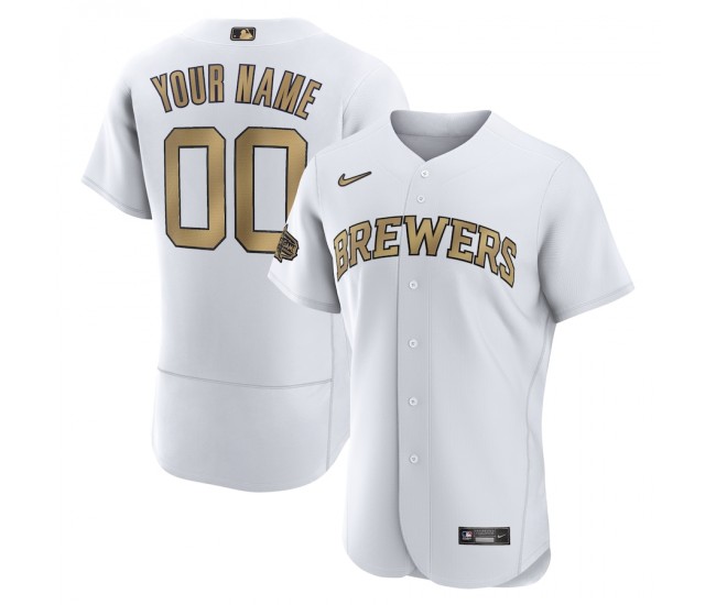 Milwaukee Brewers Men's Nike White 2022 MLB All-Star Game Authentic Custom Jersey
