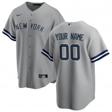 New York Yankees Men's Nike Gray Road Replica Custom Jersey