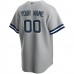 New York Yankees Men's Nike Gray Road Replica Custom Jersey