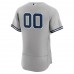 New York Yankees Men's Nike Gray Road Authentic Custom Jersey