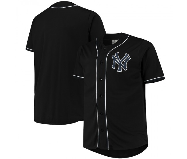 Men's New York Yankees Black/Gray Big & Tall Pop Fashion Jersey