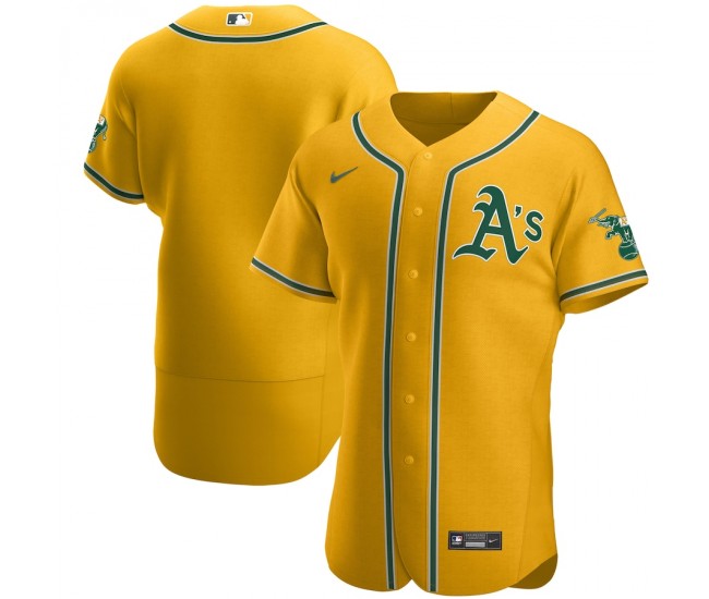 Oakland Athletics Men's Nike Gold Authentic Official Team Jersey