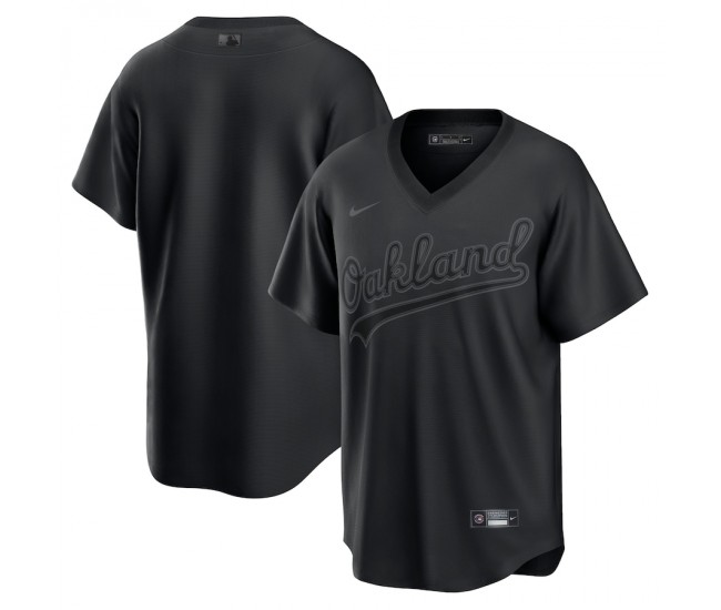 Oakland Athletics Men's Nike Black Pitch Black Fashion Replica Jersey