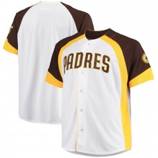 Men's San Diego Padres White/Brown Big & Tall Colorblock Full-Snap Jersey