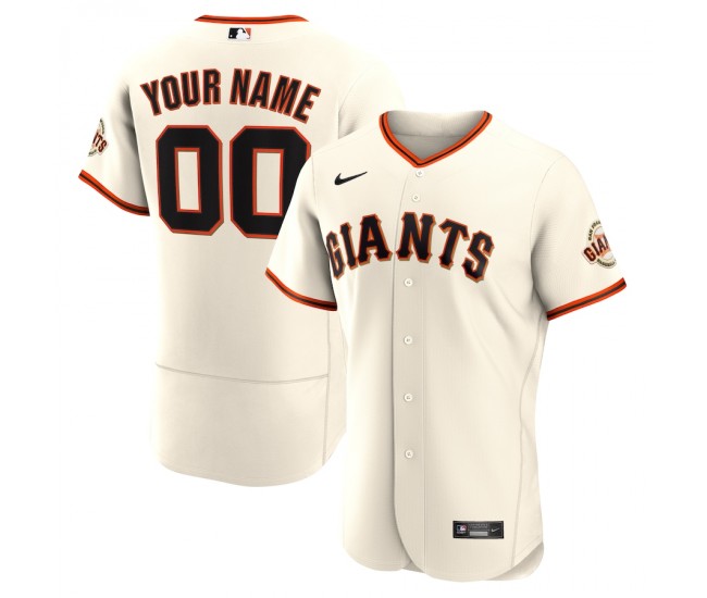 San Francisco Giants Men's Nike Cream Home Official Authentic Custom Jersey