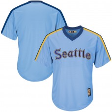 Seattle Mariners Men's Majestic Light Blue Cooperstown Cool Base Replica Team Jersey