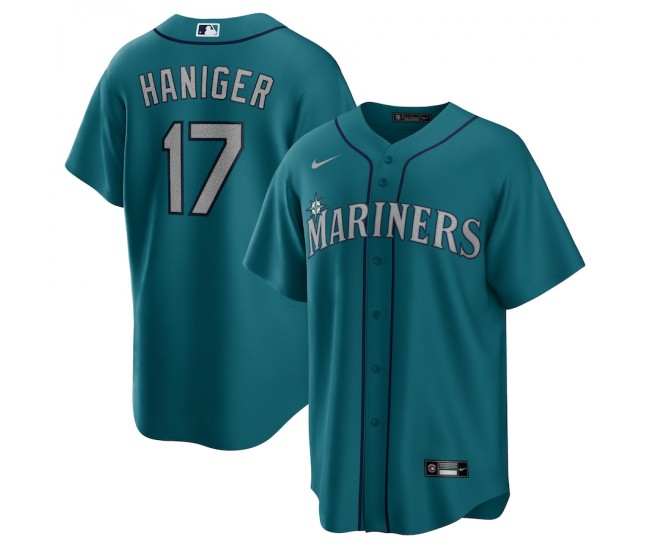 Seattle Mariners Mitch Haniger Men's Nike Aqua Alternate Replica Player Name Jersey