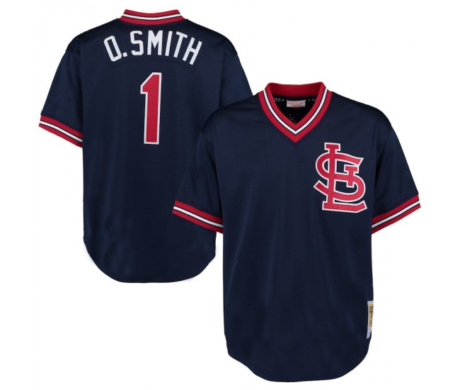 St. Louis Cardinals Ozzie Smith Men's Mitchell & Ness Navy 1994 Authentic Cooperstown Collection Mesh Batting Practice Jersey