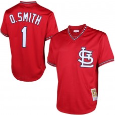 St. Louis Cardinals Ozzie Smith Men's Mitchell & Ness Red Cooperstown Mesh Batting Practice Jersey