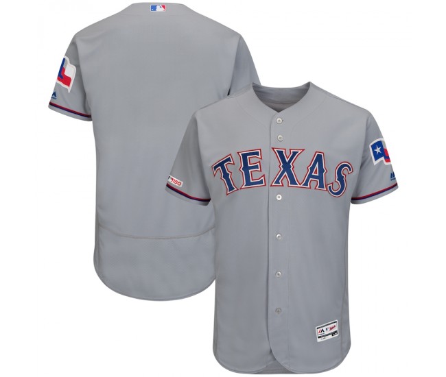 Texas Rangers Men's Majestic Road Gray Flex Base Authentic Collection Team Jersey