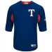 Texas Rangers Men's Majestic Royal/Red Authentic Collection On-Field 3/4-Sleeve Batting Practice Jersey